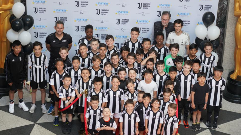 Juventus Academy Sydney players celebrating together